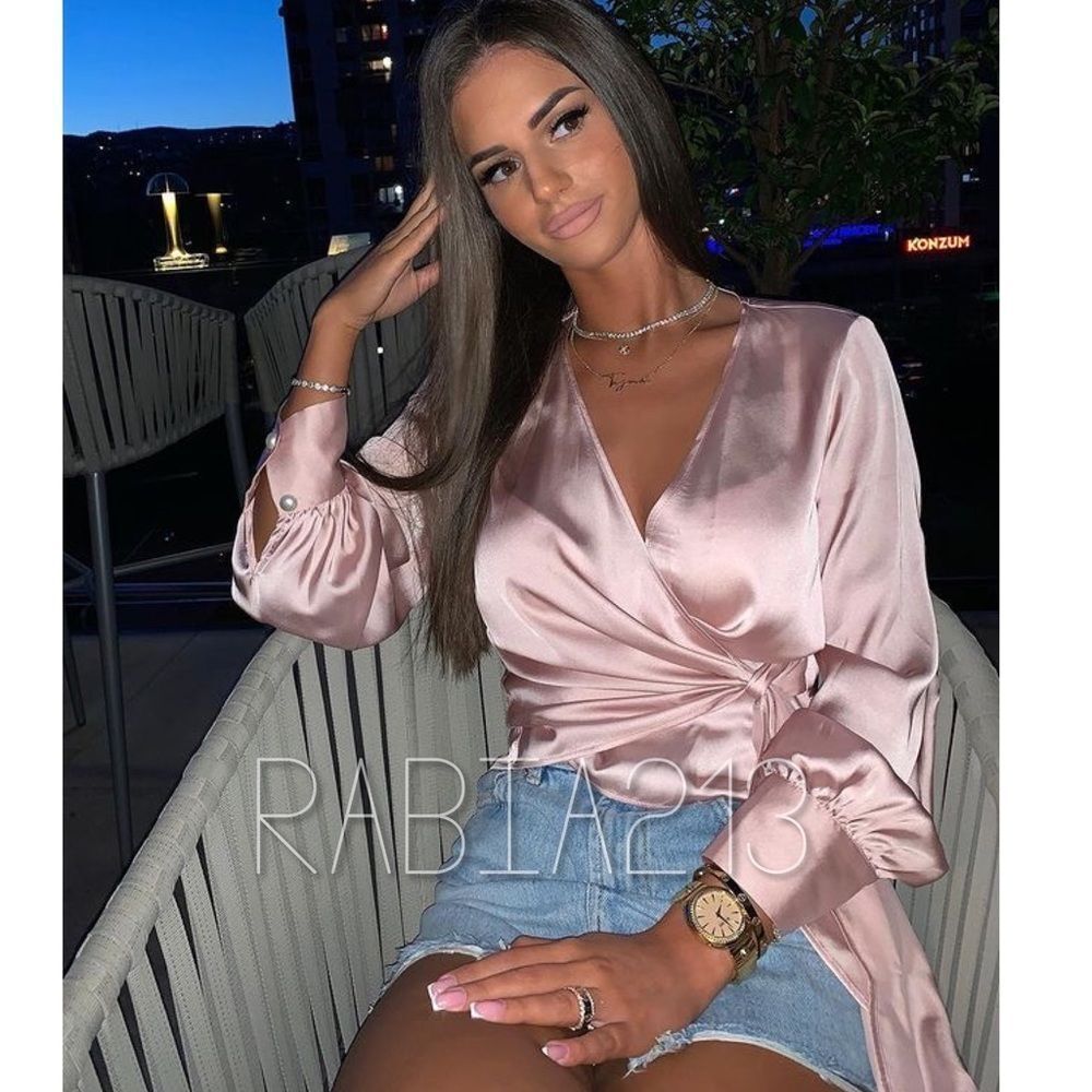 ZARA SATIN CROSSOVER TOP